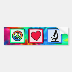 Adesivo Para Carro Paz, amor, microscópios