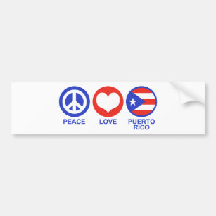 Adesivo Para Carro Paz Amor Porto Rico