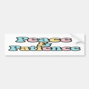 Adesivo Para Carro Paz e Paciência Retro Pastel Rainbow Bubble