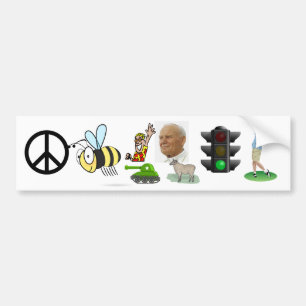 Adesivo Para Carro peace bee "hey" pole light driver ewe