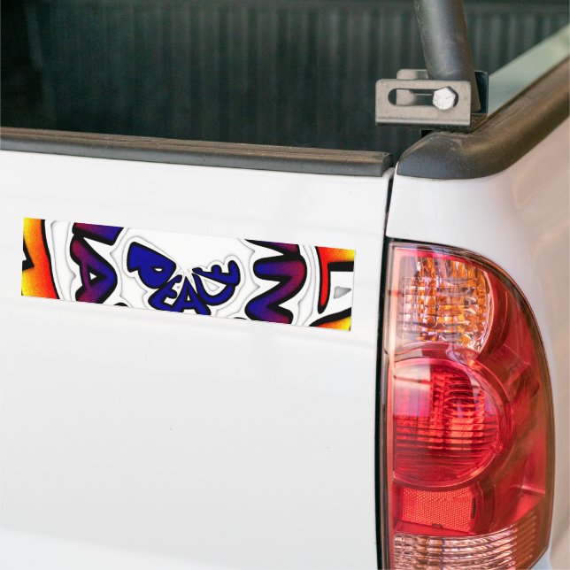 Adesivo Para Carro Peace Hakuna Matata Circular Art Impressão (No caminhão)