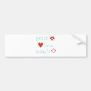 Adesivo Para Carro Peace Love Bahai