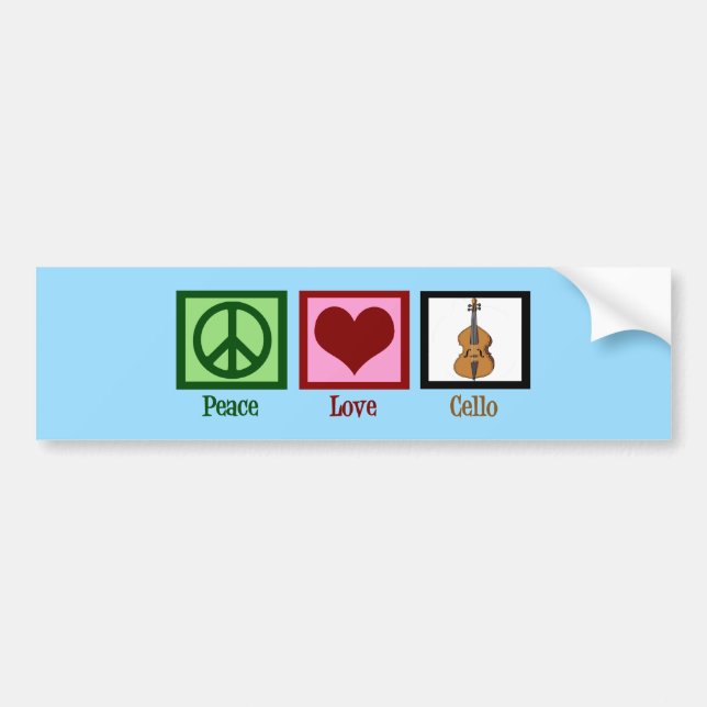 Adesivo Para Carro Peace Love Cello (Frente)
