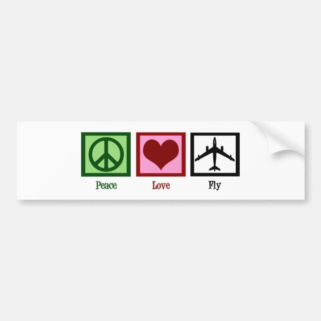 Adesivo Para Carro Peace Love Fly (Frente)