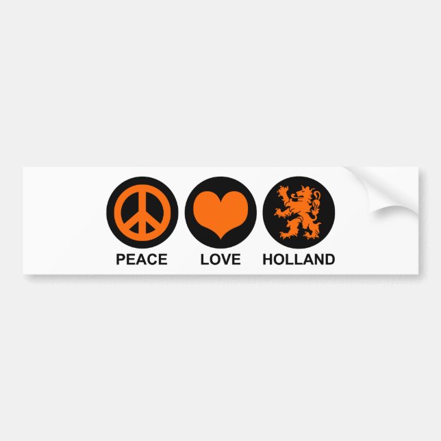 Adesivo Para Carro Peace Love Holland (Frente)