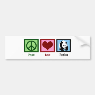 Adesivo Para Carro Peace Love Pandas