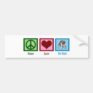 Adesivo Para Carro Peace Love Pit Bull