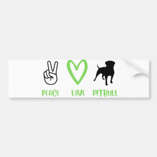 Adesivo Para Carro Peace Love Pitbull Bumper Sticker