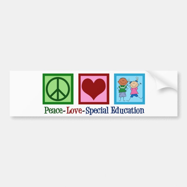 Adesivo Para Carro Peace Love Special Education (Frente)