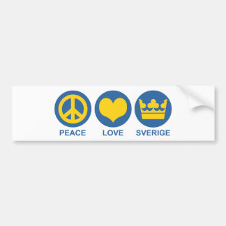 Adesivo Para Carro Peace Love Sverige