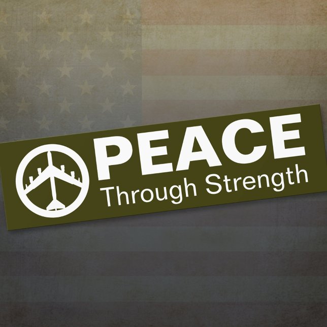 Adesivo Para Carro Peace Through Strength (Criador carregado)