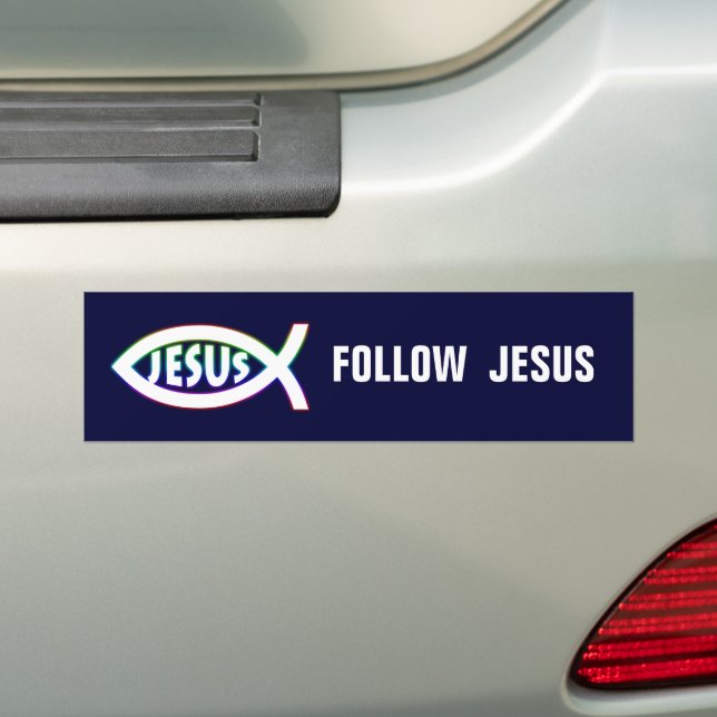 Adesivo Para Carro Peixes Cristãos | Seguir Jesus (No carro)