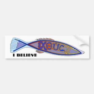 Adesivo Para Carro Peixes de ICHTHUS: EU ACREDITO