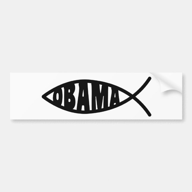 Adesivo Para Carro Peixes de Obama (Frente)