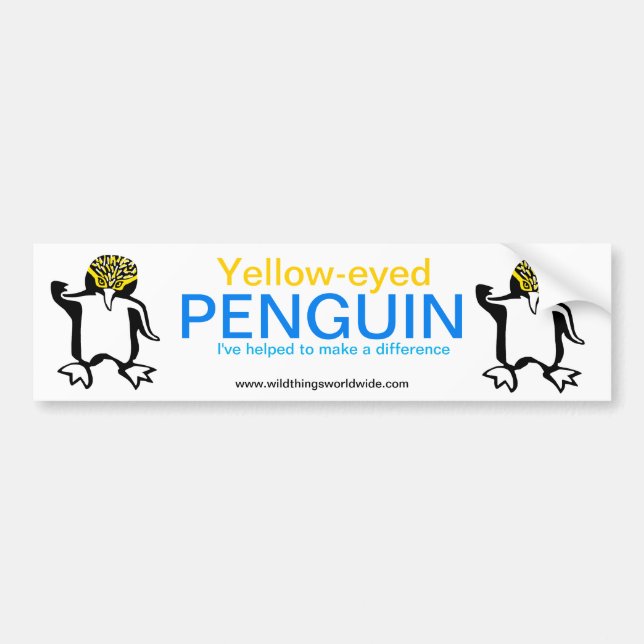 Adesivo Para Carro PENGUIN de olhos amarelos - Vida selvagem - (Frente)