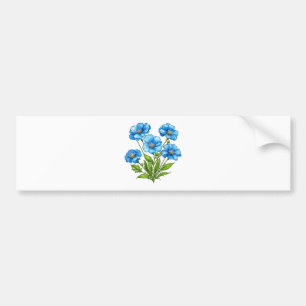 Adesivo Para Carro Pequenas Flores Azuis