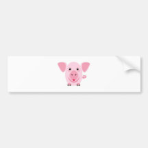 Pequeno porco rosa feliz e fofo