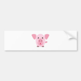 Adesivo Para Carro Pequeno porco rosa feliz e fofo