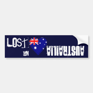 Adesivo Para Carro Perdido no coração australiano da bandeira de