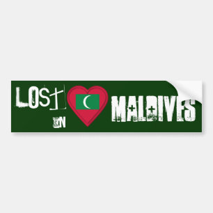 Adesivo Para Carro Perdido no coração da bandeira de Maldives