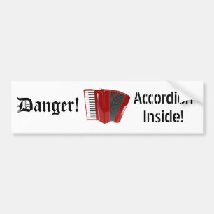 Adesivo Para Carro Perigo! Acordeão para dentro! (02)