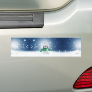 Adesivo Para Carro Personagem adorável de boneco de neve de Natal do