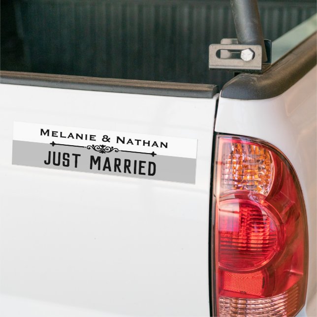 Adesivo Para Carro Personalised Stylsh Just Married (No caminhão)