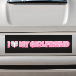 Adesivo Para Carro Personalizado Eu Amo Minha Namorada – Adicionar Fo