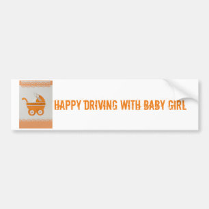 Adesivo Para Carro Personalizar carruagem de bebê laranja