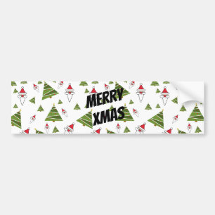 Adesivo Para Carro Personalizar Papais noeis e Árvore de Natal