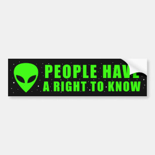 Adesivo Para Carro Pessoas de OVNI / ALIENÍGENA têm o direito de sa