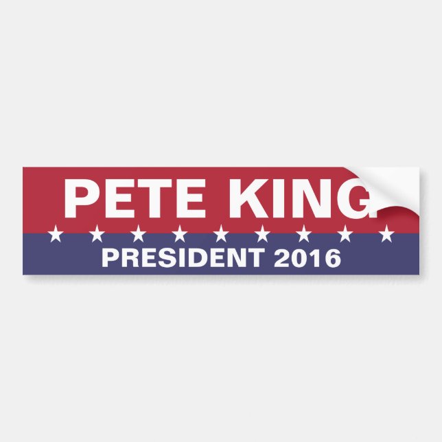 Adesivo Para Carro PETE KING para Presidente 2016 (Frente)