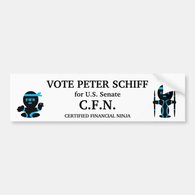 Adesivo Para Carro Peter Schiff, Senado de Connecticut (Frente)