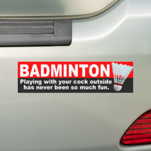 Adesivo Para Carro Piada Engraçado Badminton