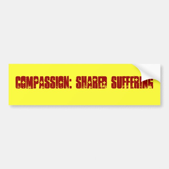 Adesivo Para Carro Piedade: Bumpersticker de sofrimento compartilhado (Frente)