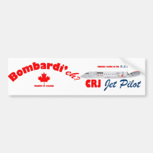 Adesivo Para Carro Piloto de jato de Bombardi'eh CRJ