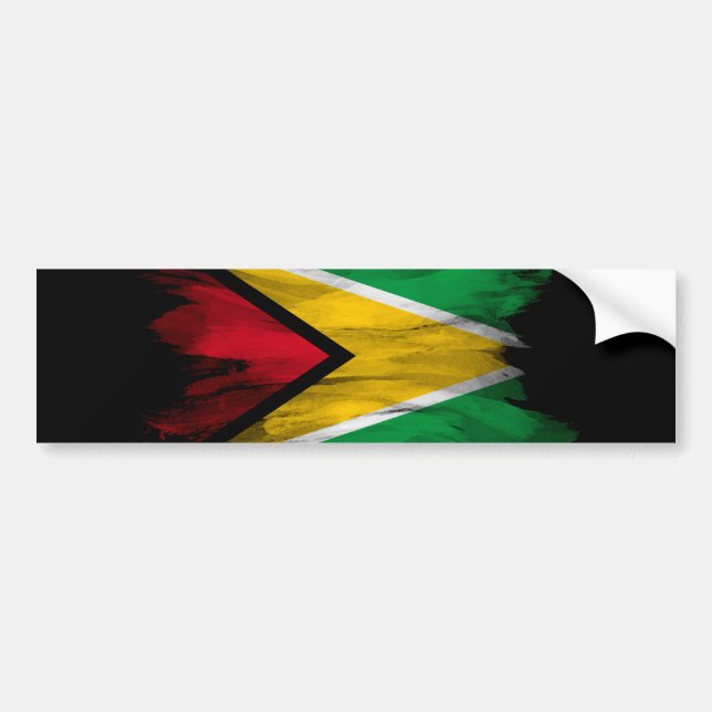 Adesivo Para Carro Pincel da bandeira da Guiana derrame, bandeira nac (Frente)