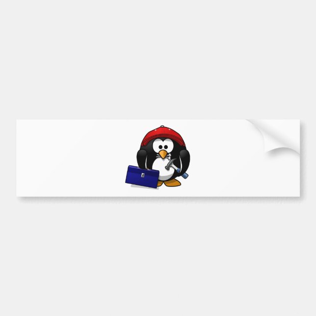 Adesivo Para Carro Pinguim da construção (Frente)