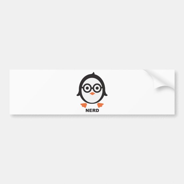Adesivo Para Carro Pinguim - nerd - penguin (Frente)