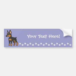 Adesivo Para Carro Pinscher diminuto dos desenhos animados/Manchester