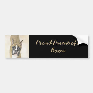 Adesivo Para Carro Pintura de Boxer - Arte de Cão Original Bonita
