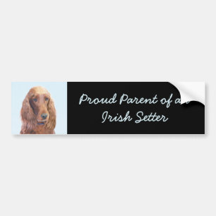 Adesivo Para Carro Pintura de Cachorro Irlandês - Arte de Cachorro O