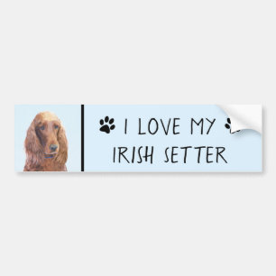 Adesivo Para Carro Pintura de Cachorro Irlandês - Arte de Cachorro O