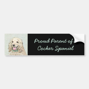 Adesivo Para Carro Pintura de Cocker Spaniel Buff - Arte de Cão Orig
