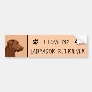 Adesivo Para Carro Pintura de Labrador Retriever (Chocolate) - Arte C