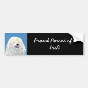 Adesivo Para Carro Pintura de Puli - arte original bonito do cão