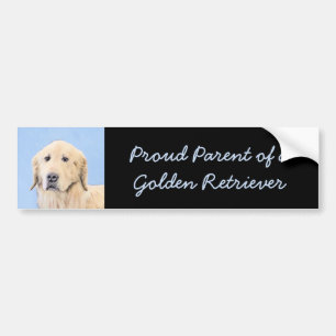 Adesivo Para Carro Pintura do ouro Retriever - Arte Cachorra Original