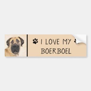 Adesivo Para Carro Pintura em Boerboel - Arte Cachorro Original Bonit
