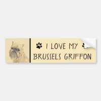 Pintura em Bruxelas Griffon - Arte original de cãe