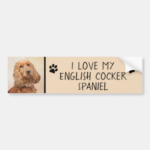 Adesivo Para Carro Pintura em espanhol com Cocker Inglês - Arte Orig